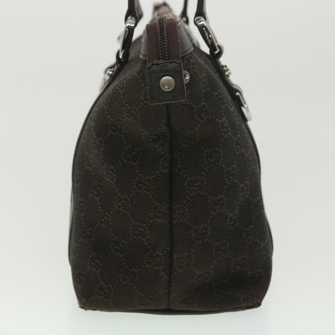 GUCCI GG Canvas Tote Bag Dark Brown 268640  ro914