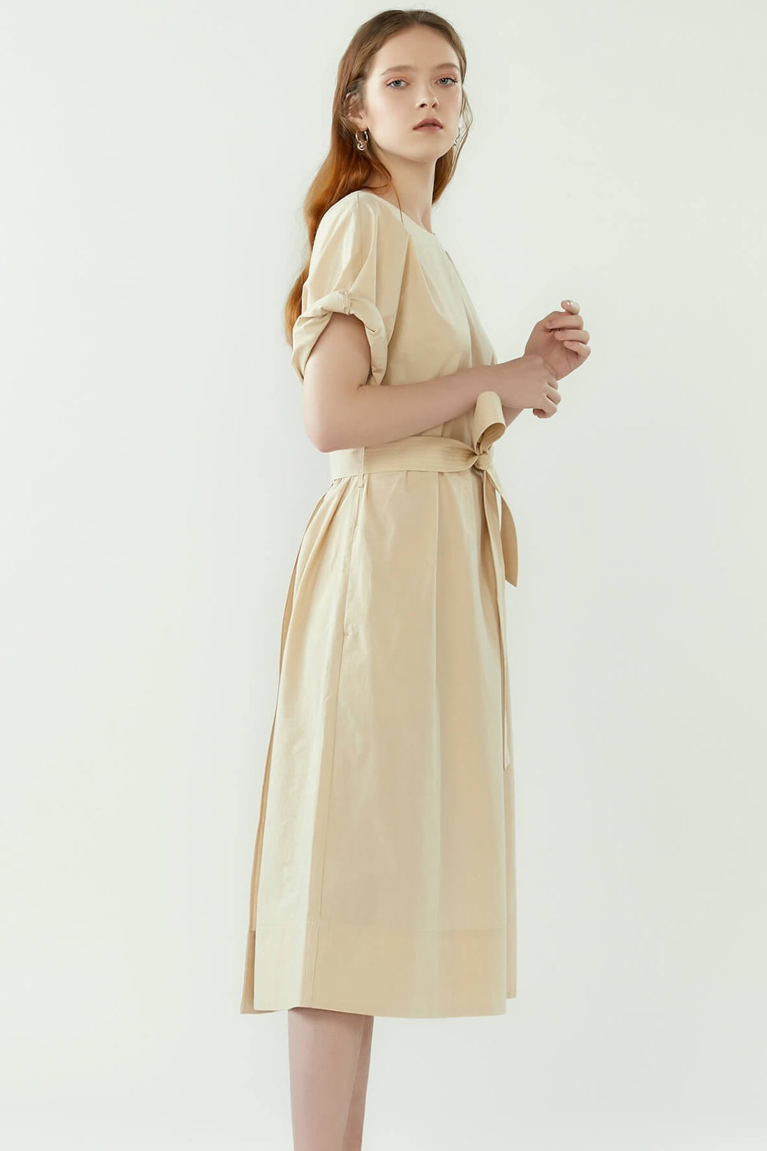 Back wrap dress with belt
