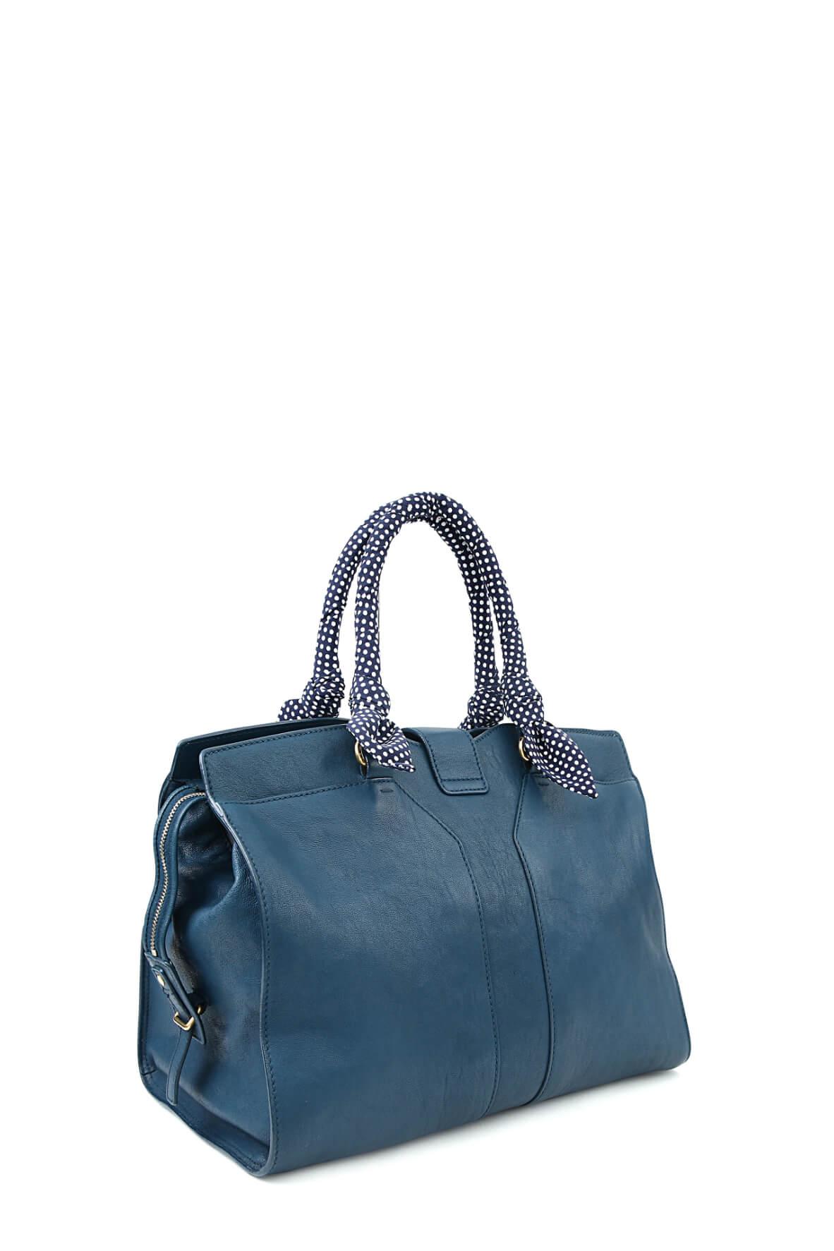 Medium Cabas Chyc Tote Slate Blue with Handle Wraps