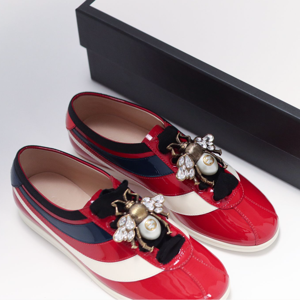 Gucci Falacer Patent Leather Sneakers,