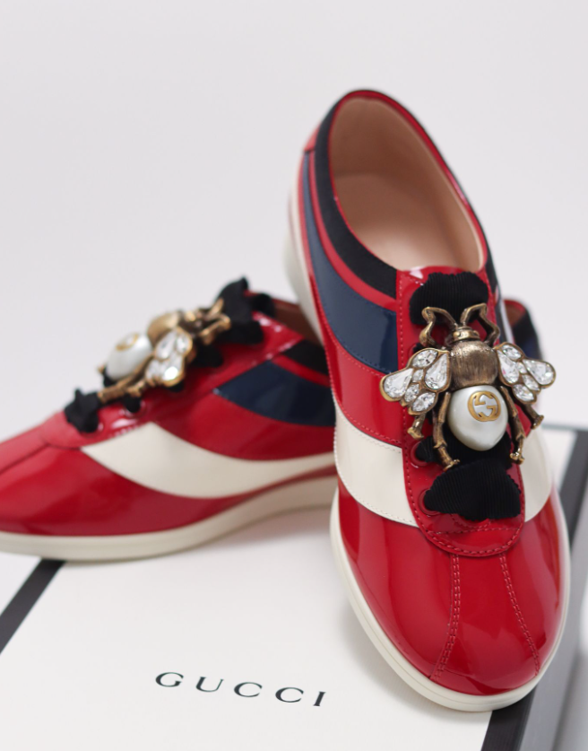 Gucci Falacer Patent Leather Sneakers,