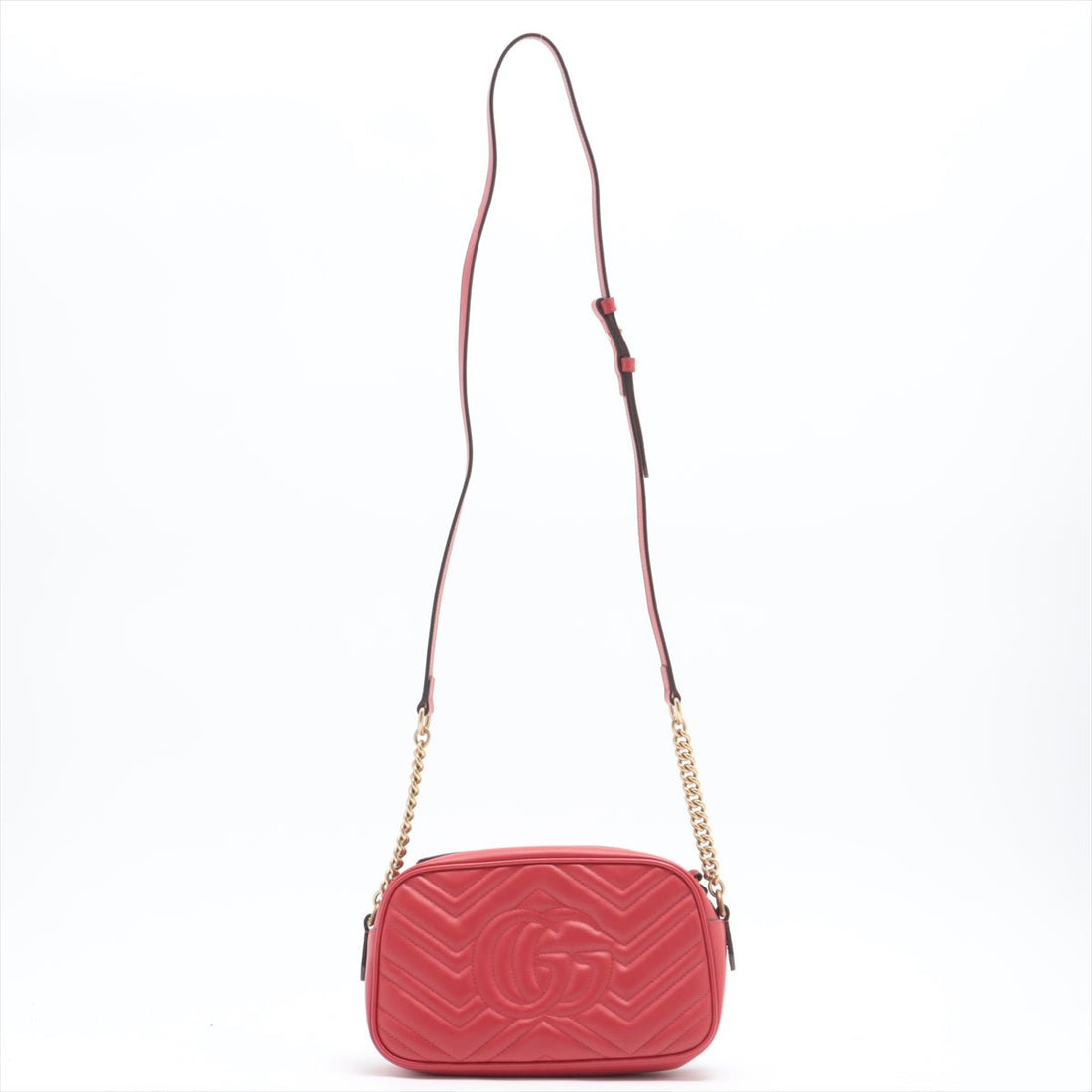 Gucci GG Red Marmont Crossbody Bag Matelass� Leather