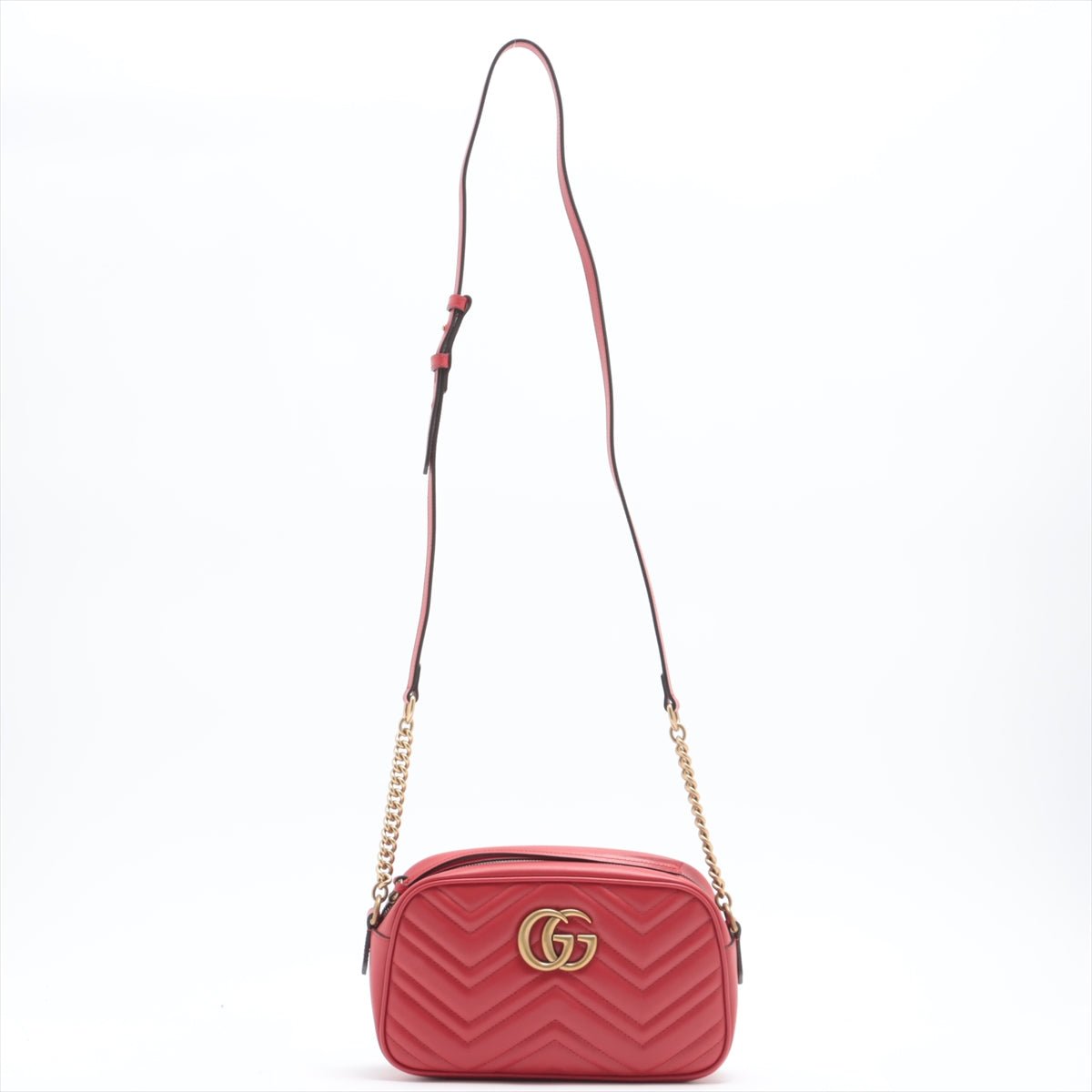 Gucci GG Red Marmont Crossbody Bag Matelass� Leather