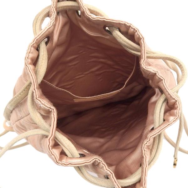 Chanel Quilted Satin Drawstring Backpack Canvas Backpack in Good condition