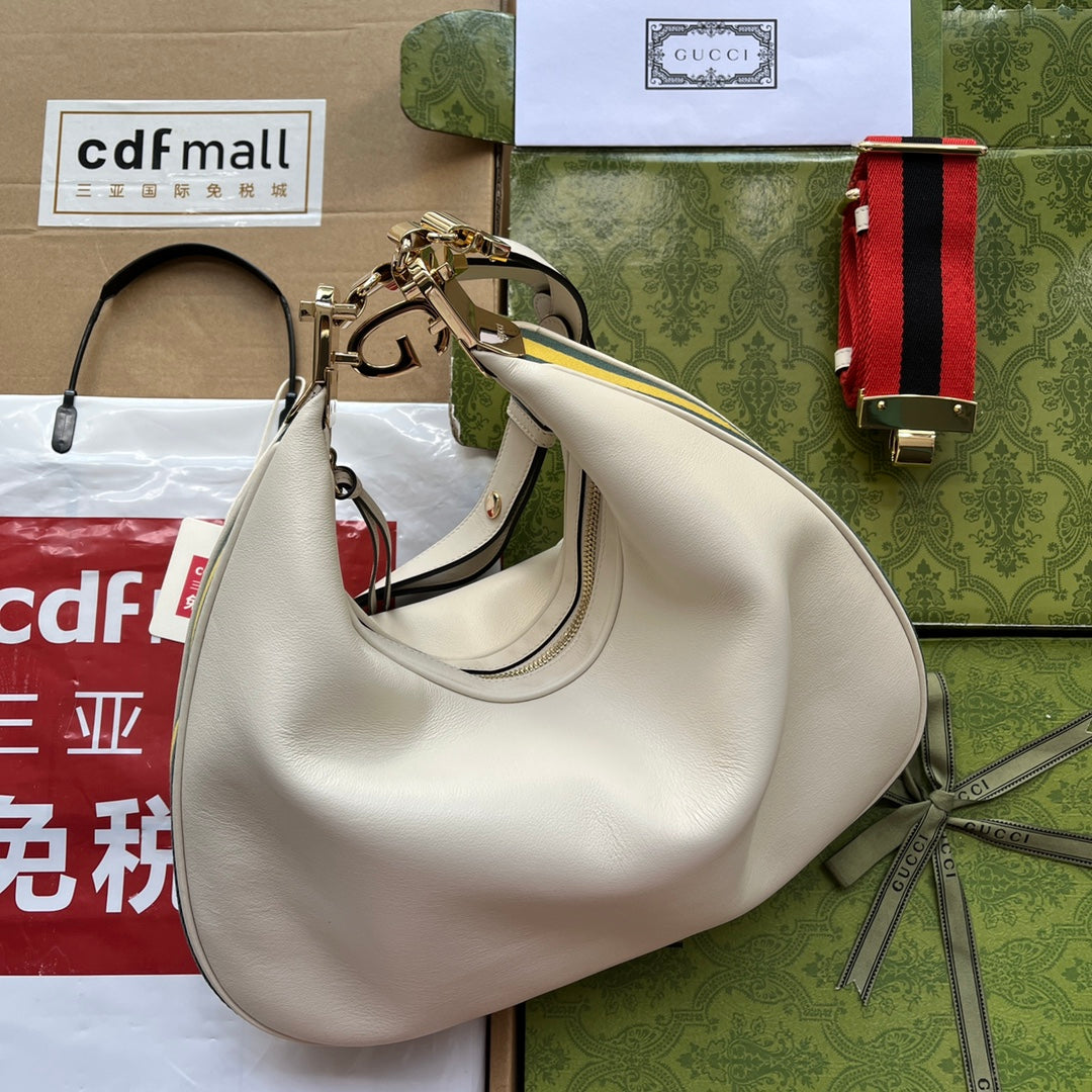 gg Atache Large Shoulder Bag White For Womtlm, Womtlm&#8217;s Bags 13.8in/35cm gg? ??702823 UXWBG 9109