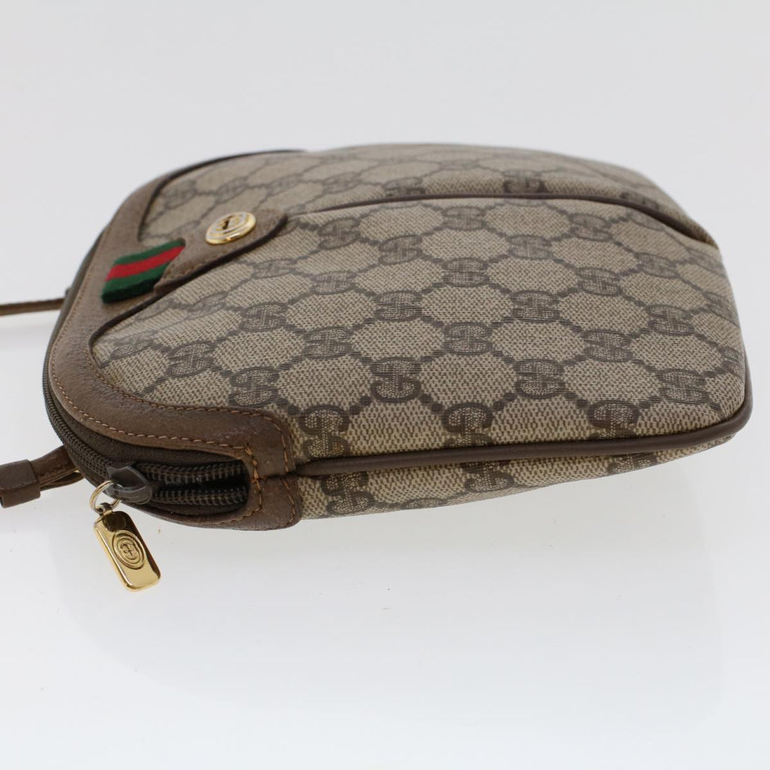GUCCI GG Canvas Web Sherry Line Shoulder Bag Beige Red Green  tb748