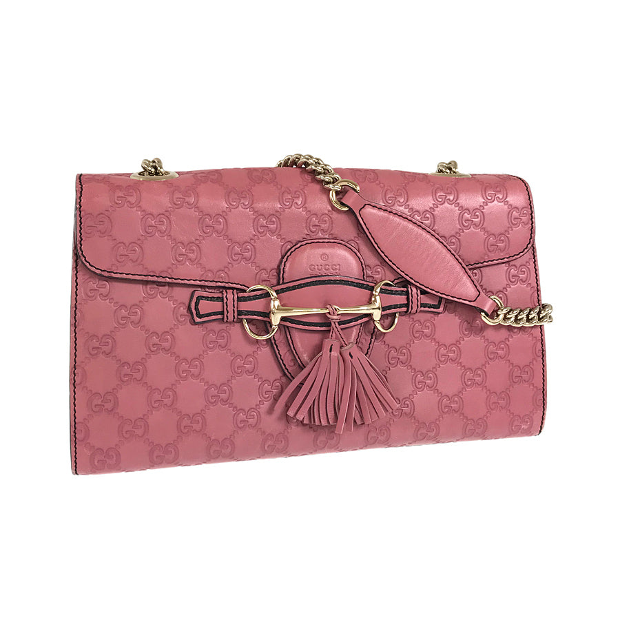 GUCCI Shima Emily Chain one belt tassel fringe Shoulder Bag