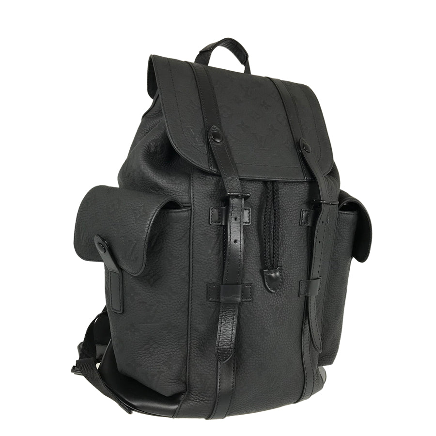 LOUIS VUITTON Monogram Taurillon Clemence Christopher MM Backpack Backpack