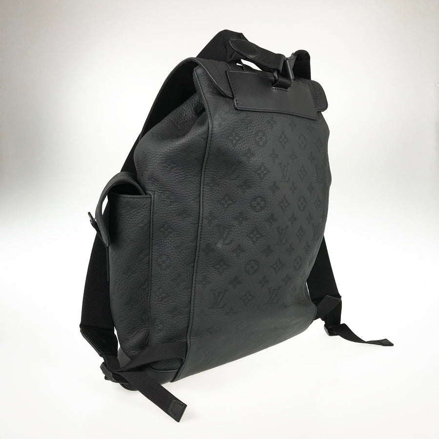 LOUIS VUITTON Monogram Taurillon Clemence Christopher MM Backpack Backpack