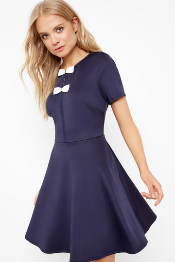 Bow Detail Neoprene Dress