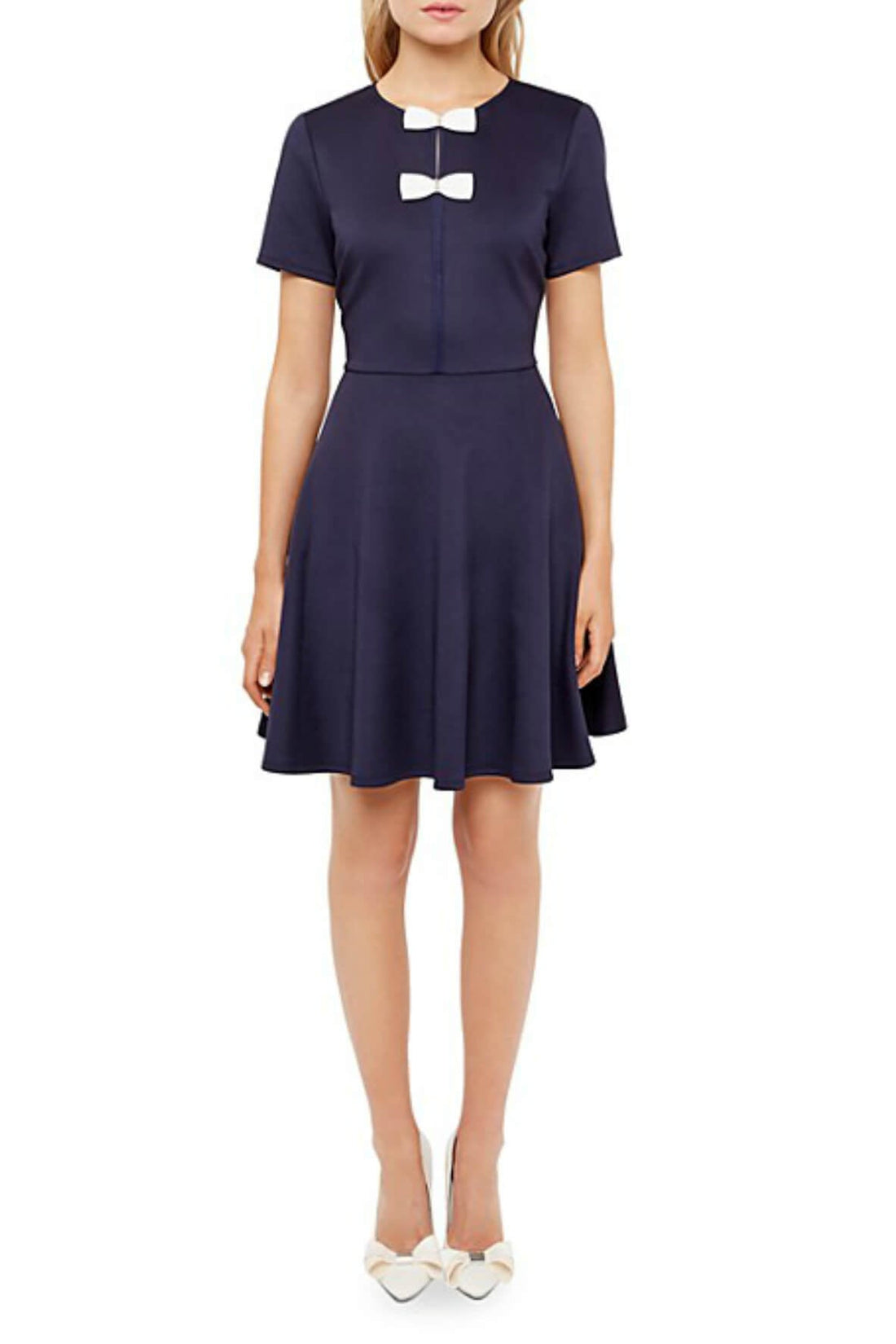 Bow Detail Neoprene Dress