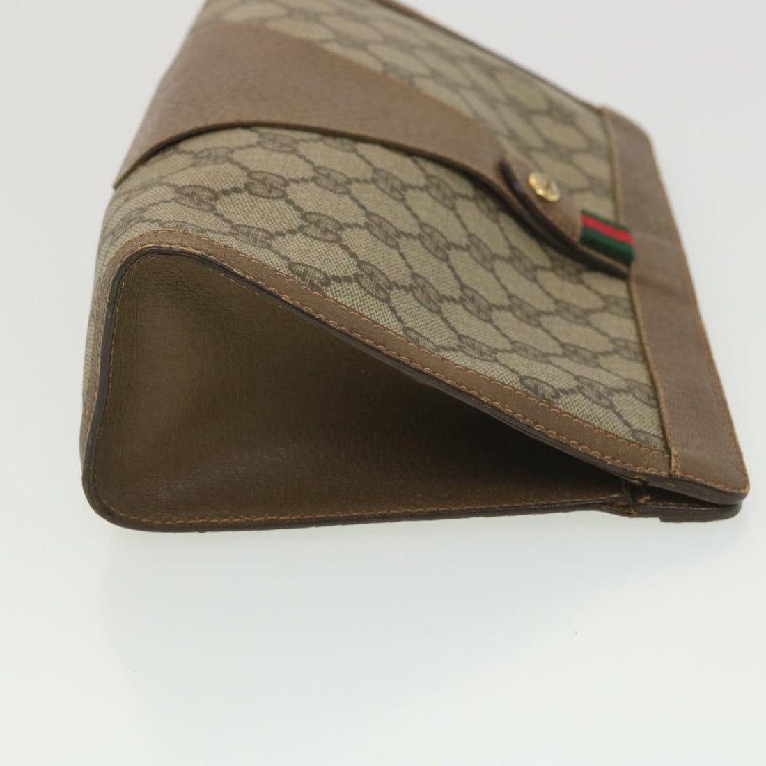 GUCCI GG Canvas Web Sherry Line Clutch Bag Beige Red Green 89 01 033  th3487