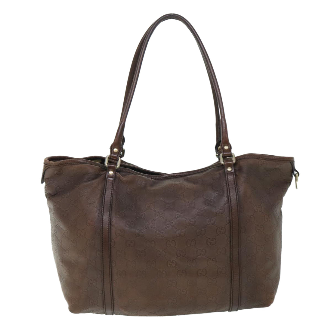 GUCCI GG Canvas ssima Shoulder Bag Brown 197953 Auth th4020