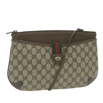 GUCCI GG Supreme Web Sherry Line Shoulder Bag PVC Beige 904 02 026 Auth th4518