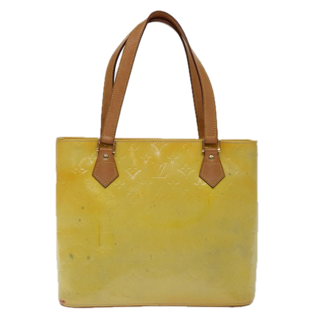 LOUIS VUITTON Monogram Vernis Houston Hand Bag Gris M91053 LV Auth th4768