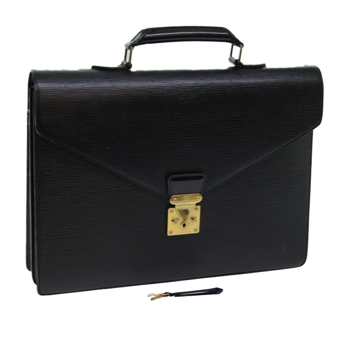 LOUIS VUITTON Epi Serviette Ambassador Business Bag Black M54412 LV Auth th4783