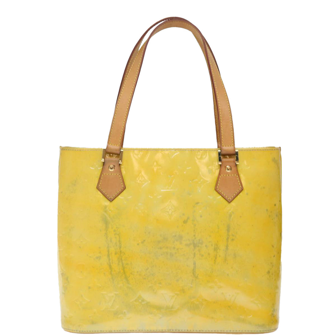 LOUIS VUITTON Monogram Vernis Houston Hand Bag Gris M91053 LV Auth th4801