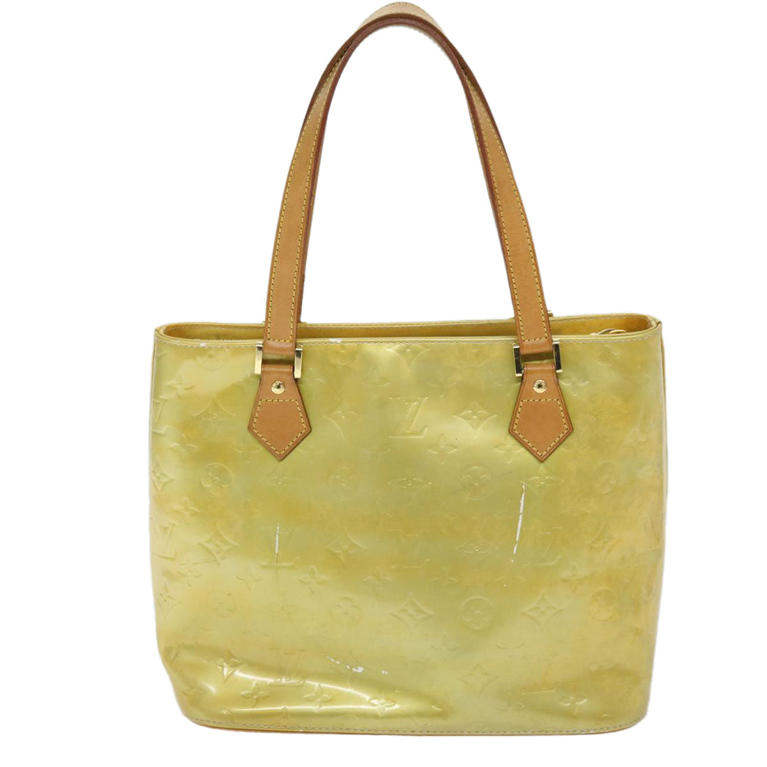 LOUIS VUITTON Monogram Vernis Houston Hand Bag Gris M91053 LV Auth th4837