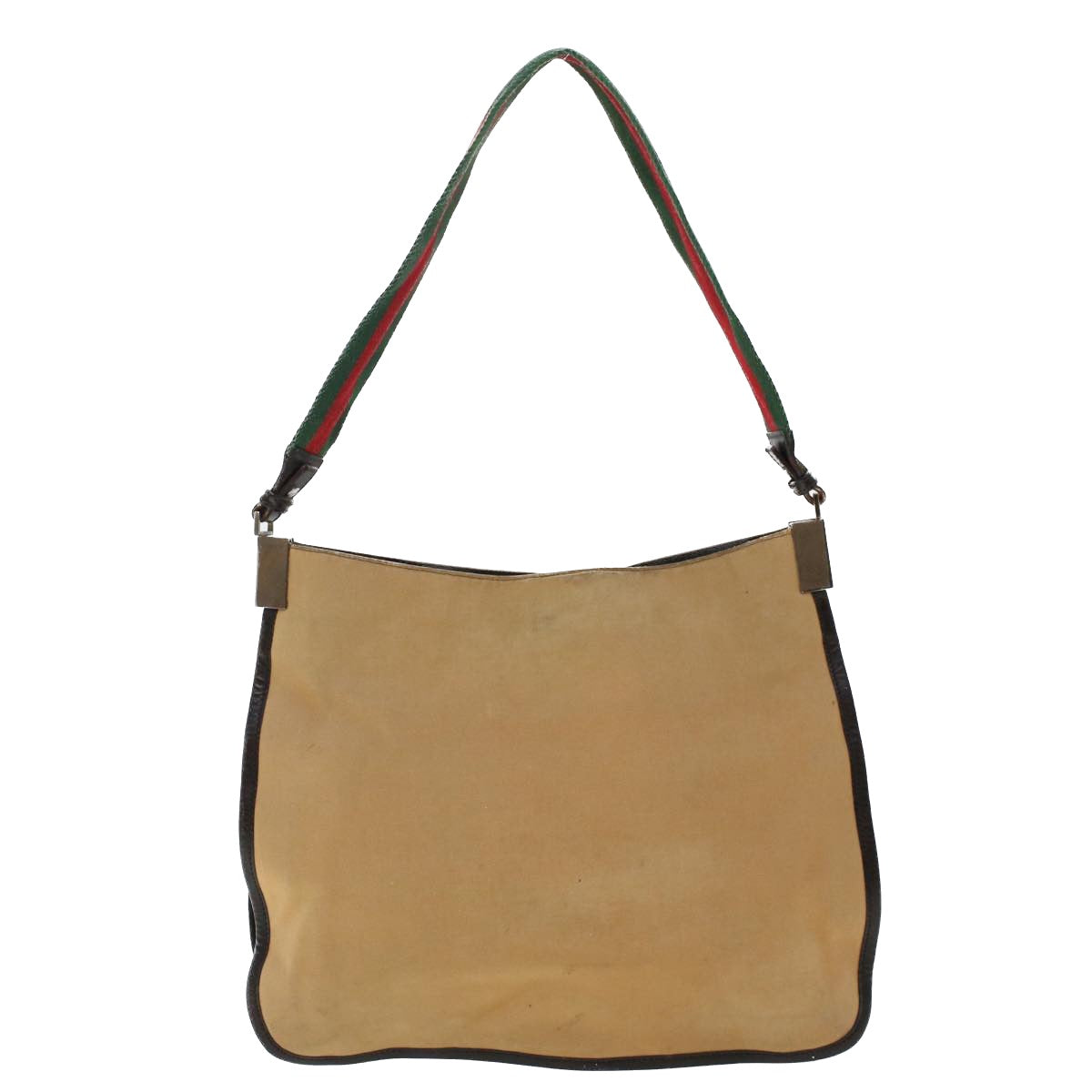 GUCCI Web Sherry Line Shoulder Bag Canvas Beige Green Red  ti1172