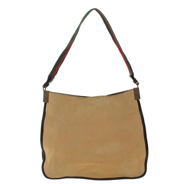 GUCCI Web Sherry Line Shoulder Bag Canvas Beige Green Red  ti1172