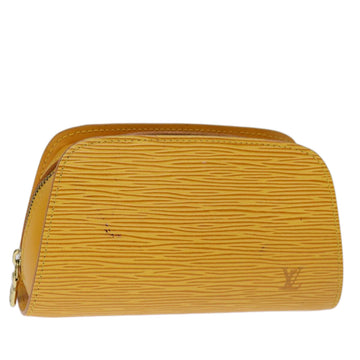 LOUIS VUITTON Epi Dauphine PM Pouch Yellow M48449 LV Auth ti1745