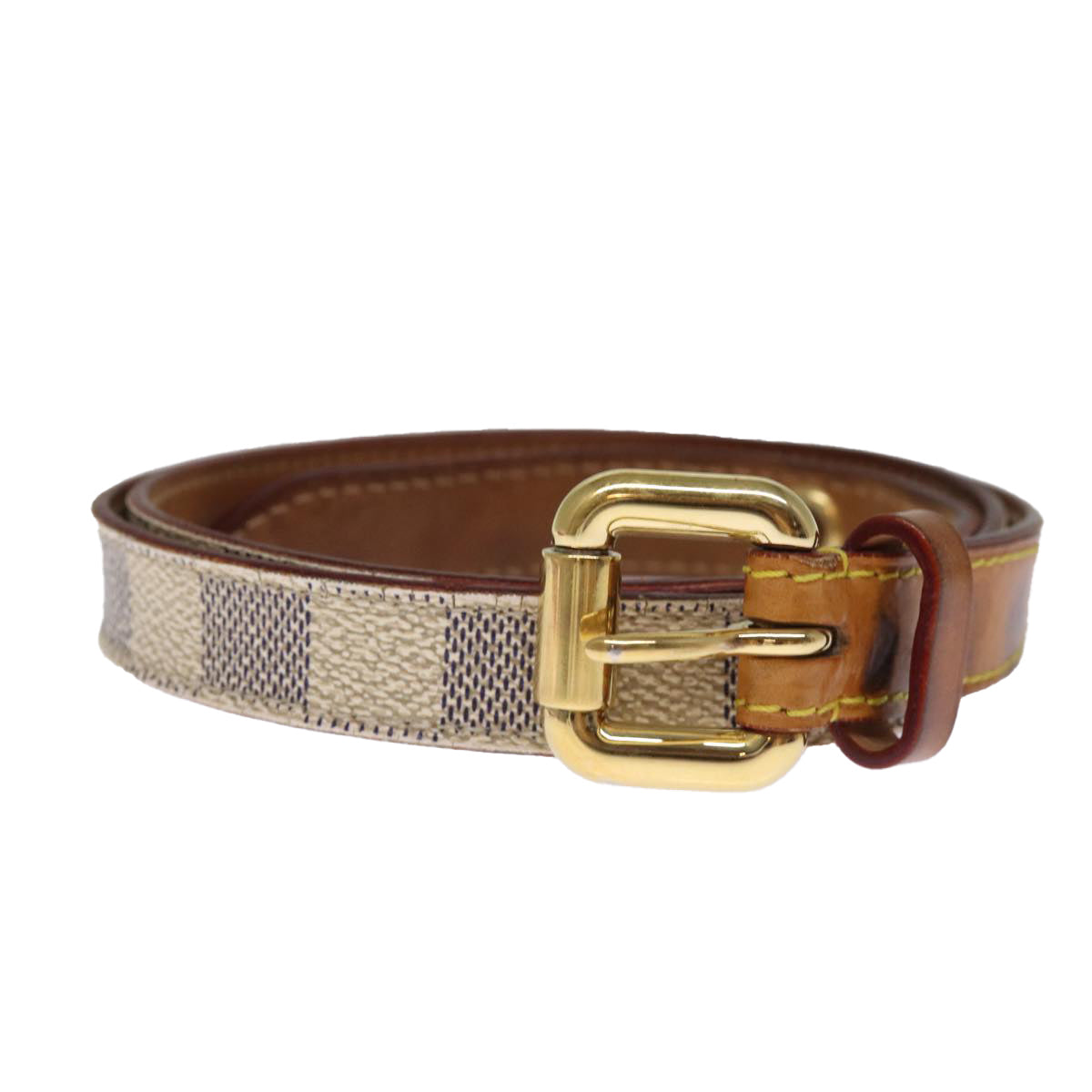 LOUIS VUITTON Damier Azur Ceinture Tresor Belt 36.2" M9730 LV Auth ti1747