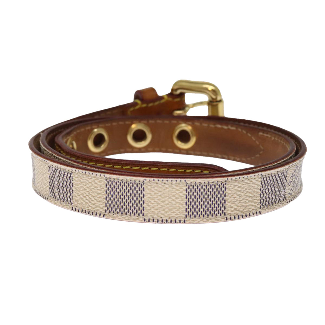 LOUIS VUITTON Damier Azur Ceinture Tresor Belt 36.2" M9730 LV Auth ti1747