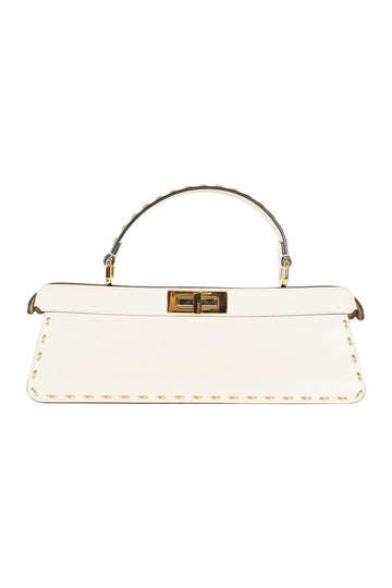 FENDI off-white leather Peekaboo IseeU Stretch handbag