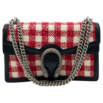 CHRISTIAN DIOR Vichy Wool Tweed Small Dionysus Shoulder Bag