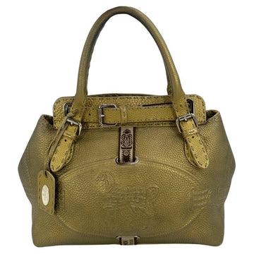 FENDI Selleria Villa Borghese Gold Leather Tote