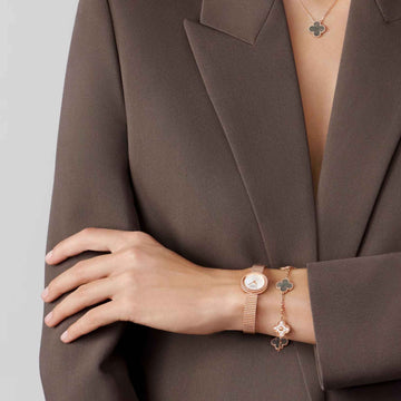 Alhambra Rose Gold Motifs Bracelet Diamond Pearl