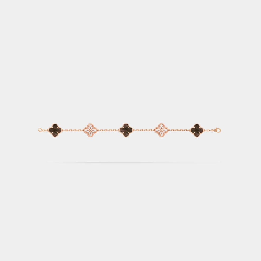 Alhambra Rose Gold Motifs Bracelet Diamond Pearl