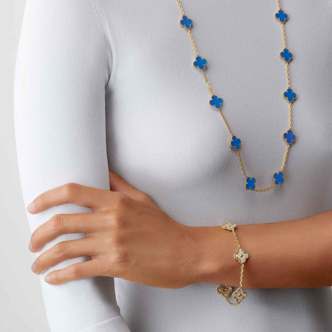 Alhambra Vintage Gold Motifs Bracelet Diamond