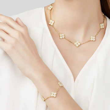 Alhambra Vintage Gold Motifs Bracelet Diamond