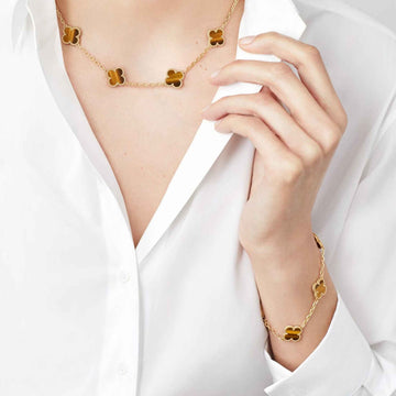 Alhambra Vintage Gold Motifs Bracelet Tiger Eye