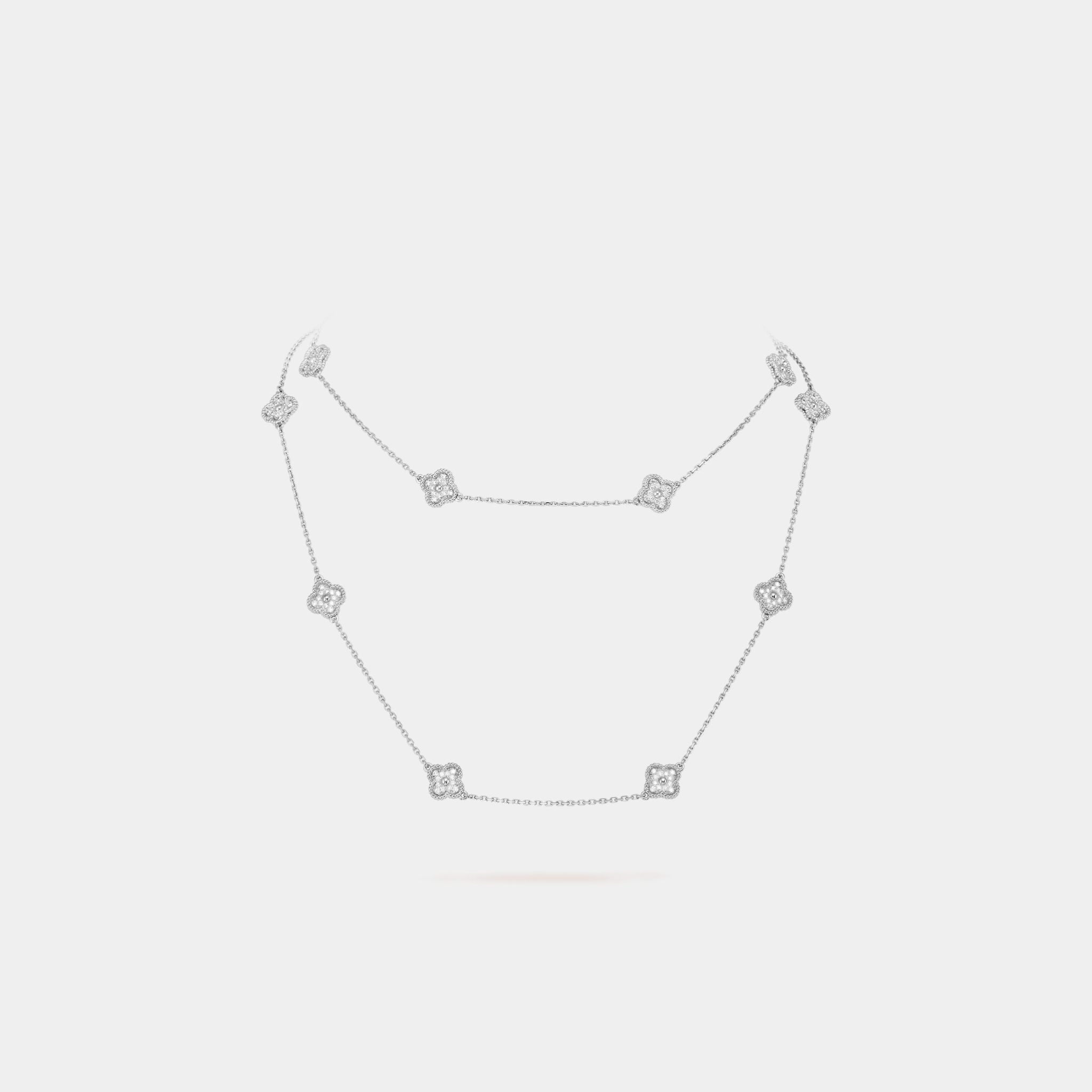 Alhambra White Gold Motifs Necklace Diamond