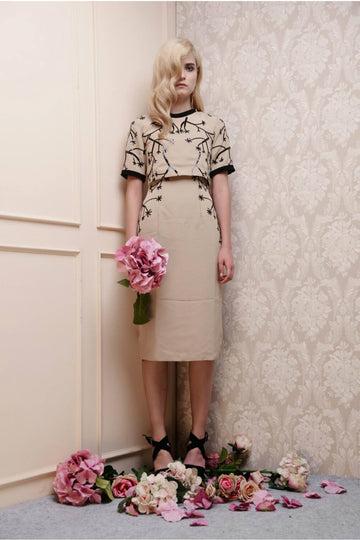 Short Sleeve Beaded Dress