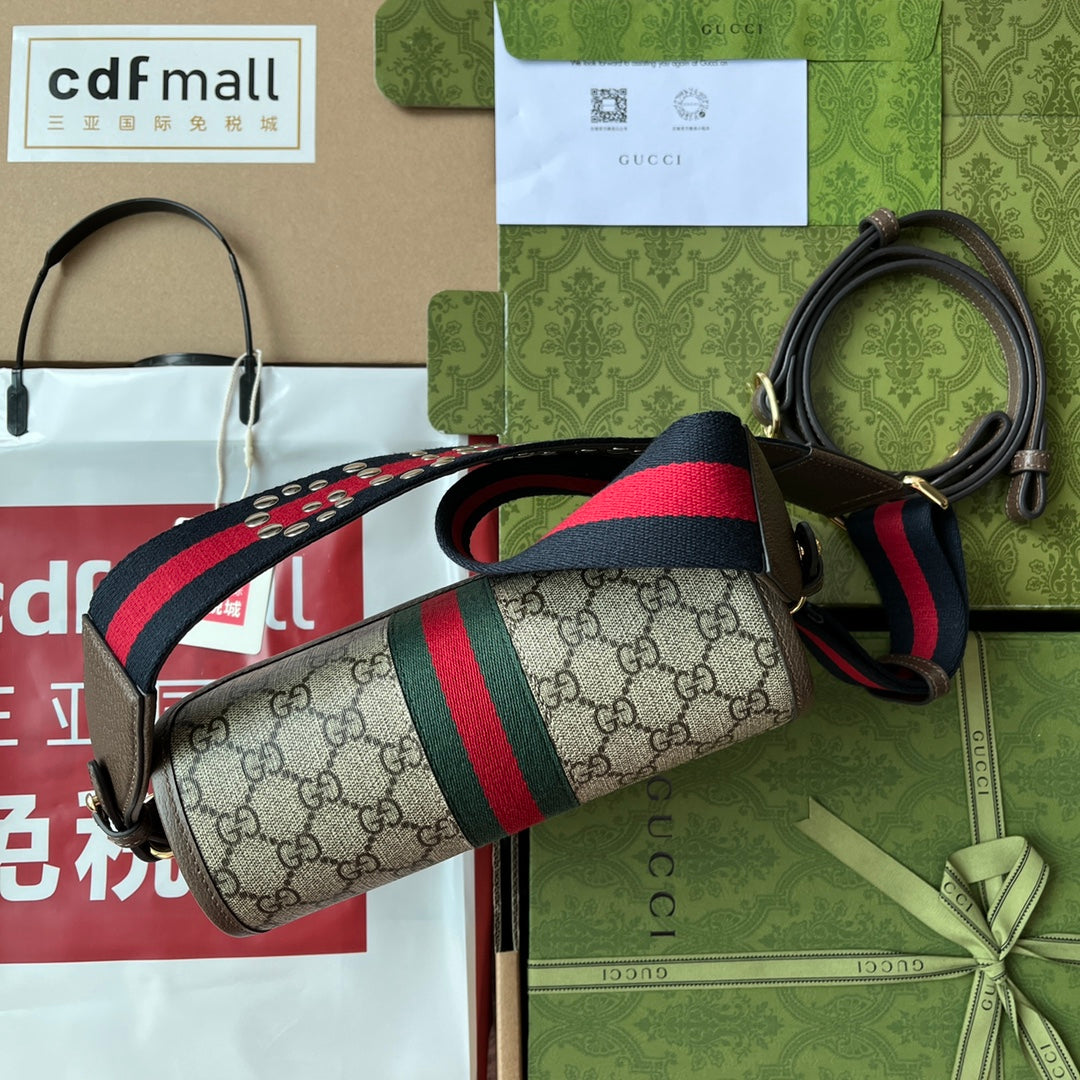 gg Ophidia gg Small Shoulder Bag Beige And Brown For Womtlm, Womtlm&#8217;s Bags 9.1in/23cm gg