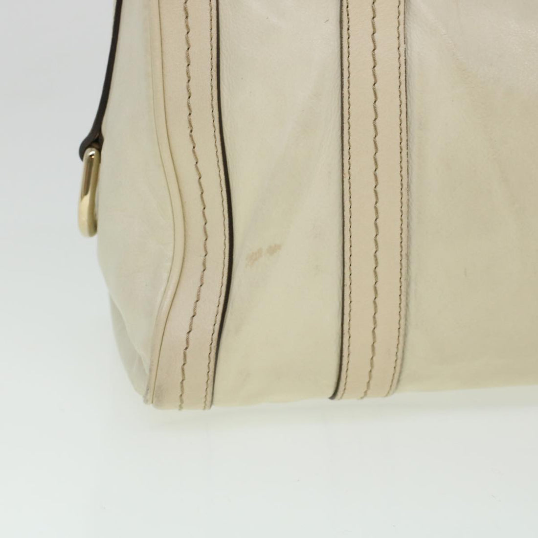 GUCCI Boston Bag Leather White 181487  yb122