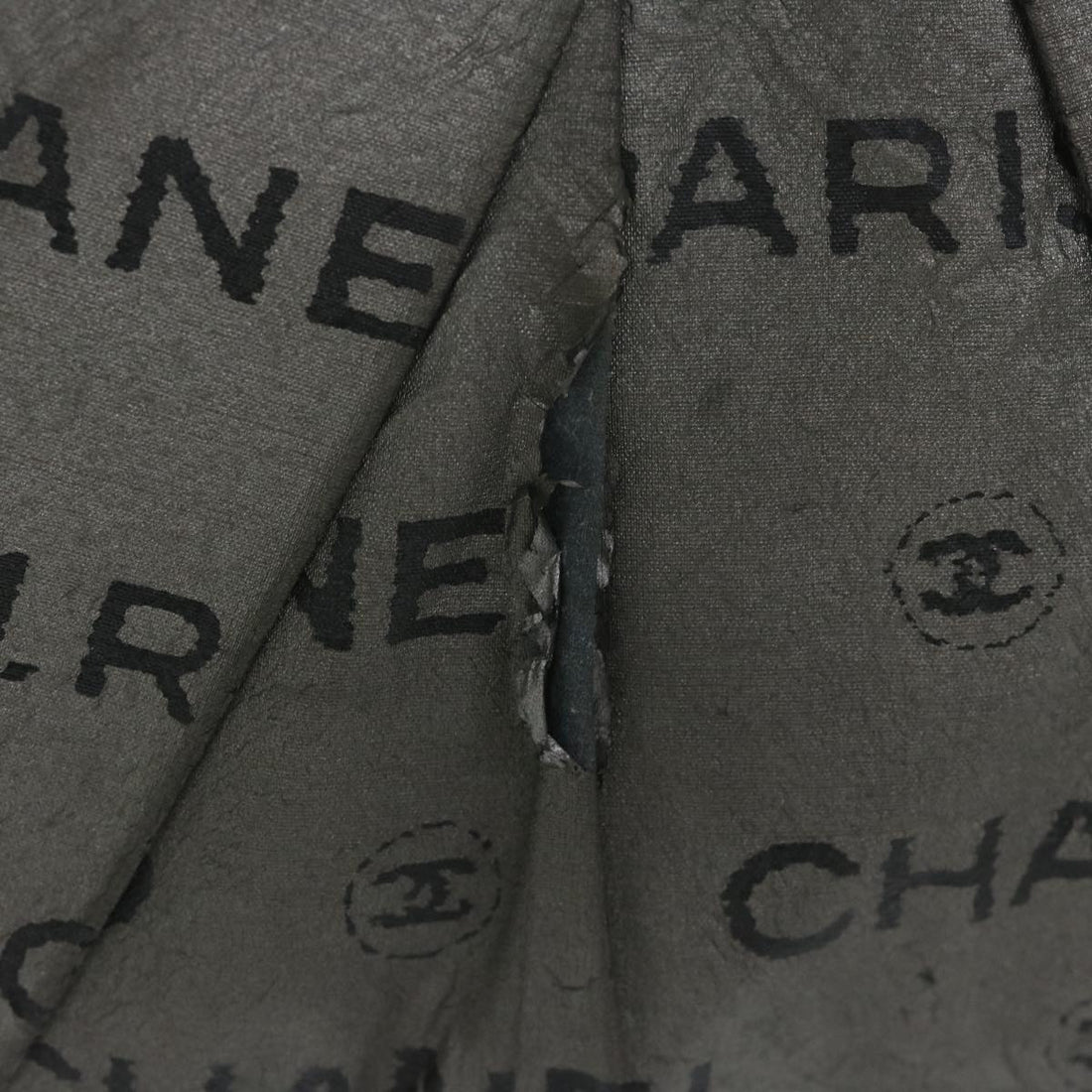 CHANEL Unlimited Shoulder Bag Nylon Silver CC Auth yb449