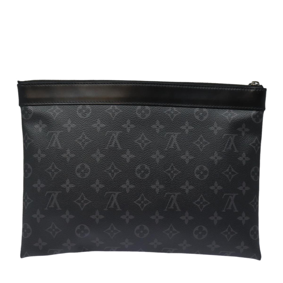 LOUIS VUITTON Monogram Eclipse Pochette Discovery Clutch Bag M62291 Auth yb609