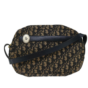 CHRISTIAN DIOR Trotter Canvas Shoulder Bag Navy Auth yk11192