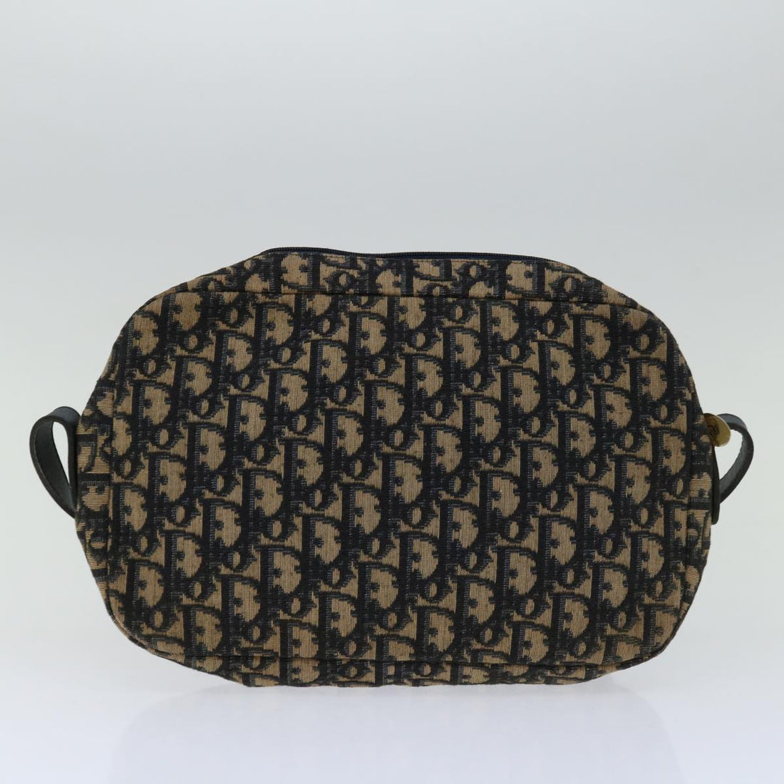 CHRISTIAN DIOR Trotter Canvas Shoulder Bag Navy Auth yk11192