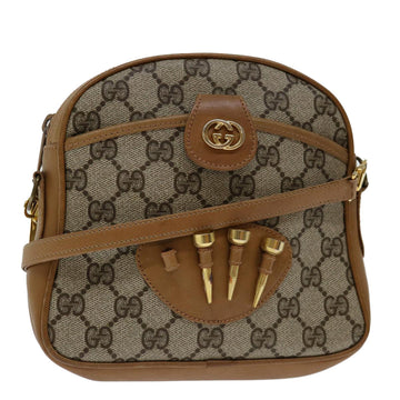 GUCCI GG Supreme Shoulder Bag PVC Beige Auth yk11326