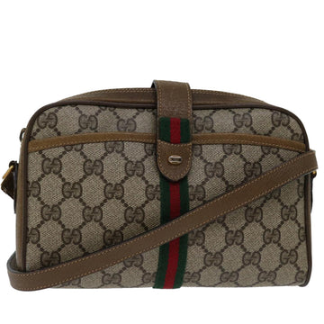 GUCCI GG Supreme Web Sherry Line Shoulder Bag PVC Beige 89 02 055 Auth yk11327