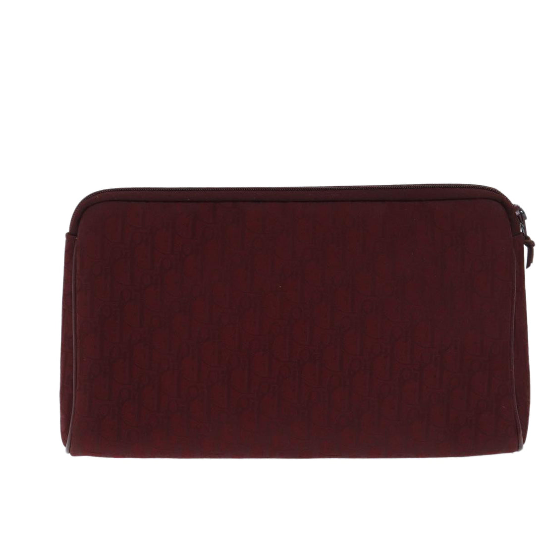 CHRISTIAN DIOR Trotter Canvas Clutch Bag Red Auth yk11465