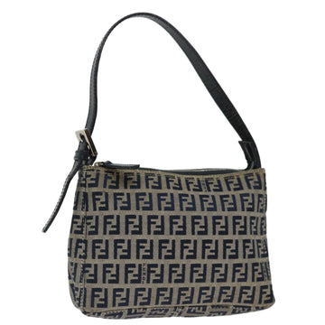 FENDI Zucchino Canvas Hand Bag Navy Auth yk11547