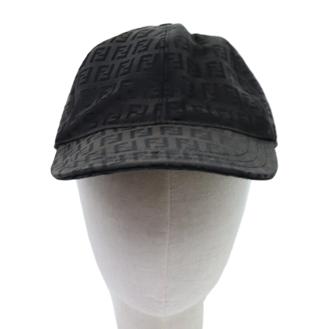 FENDI Zucchino Canvas Cap S Black Auth yk11688