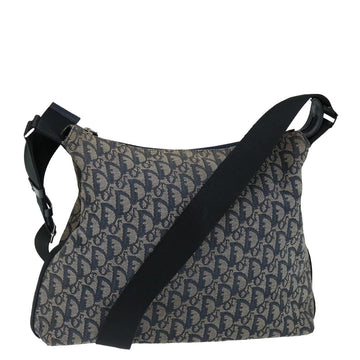 CHRISTIAN DIOR Trotter Canvas Shoulder Bag Navy Auth yk11719
