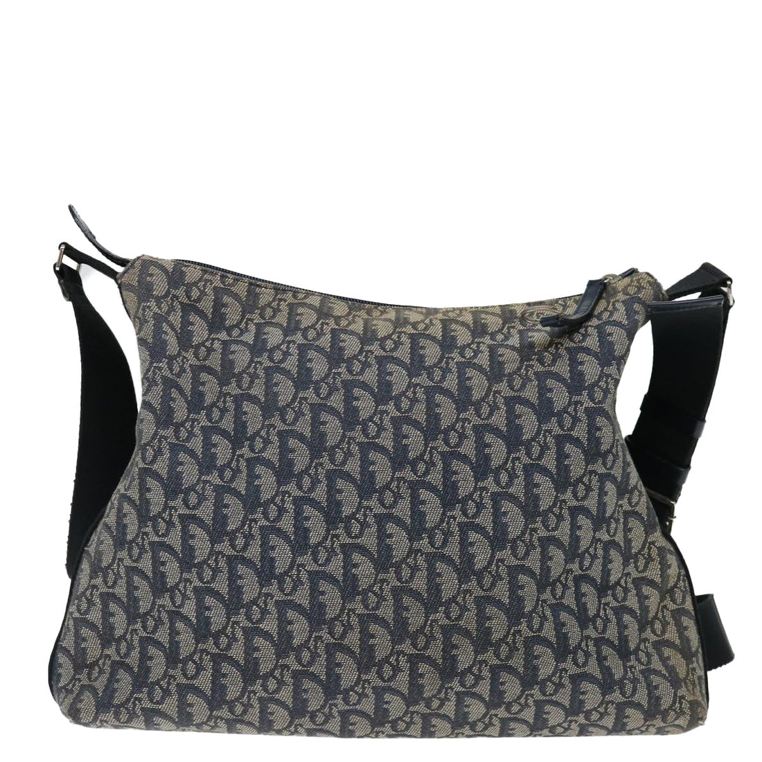 CHRISTIAN DIOR Trotter Canvas Shoulder Bag Navy Auth yk11719